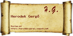 Herodek Gergő névjegykártya