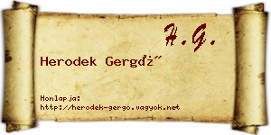 Herodek Gergő névjegykártya